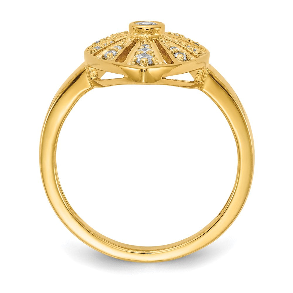14K Gelbgold Vintage-Ring mit natürlichen Diamanten
