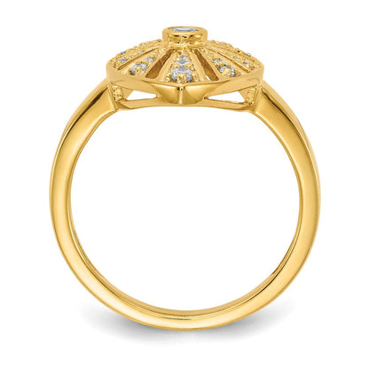 14K Gelbgold Vintage-Ring mit natürlichen Diamanten