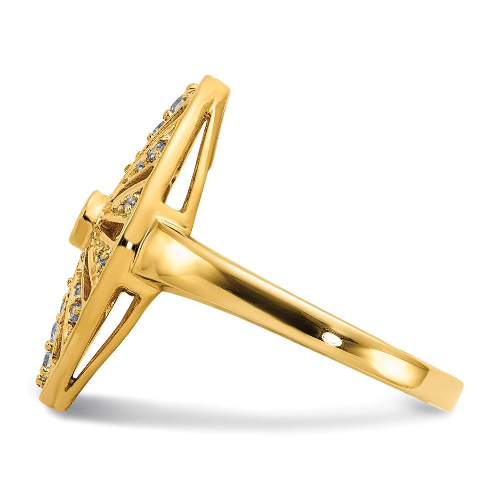 14K Gelbgold Diamant Vintage Ring
