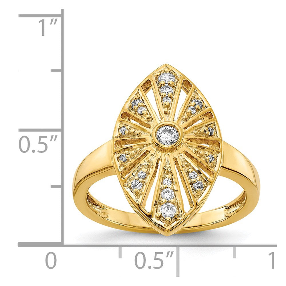 14K Gelbgold Diamant Vintage Ring