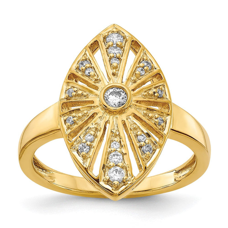 14K Gelbgold Vintage-Ring mit natürlichen Diamanten