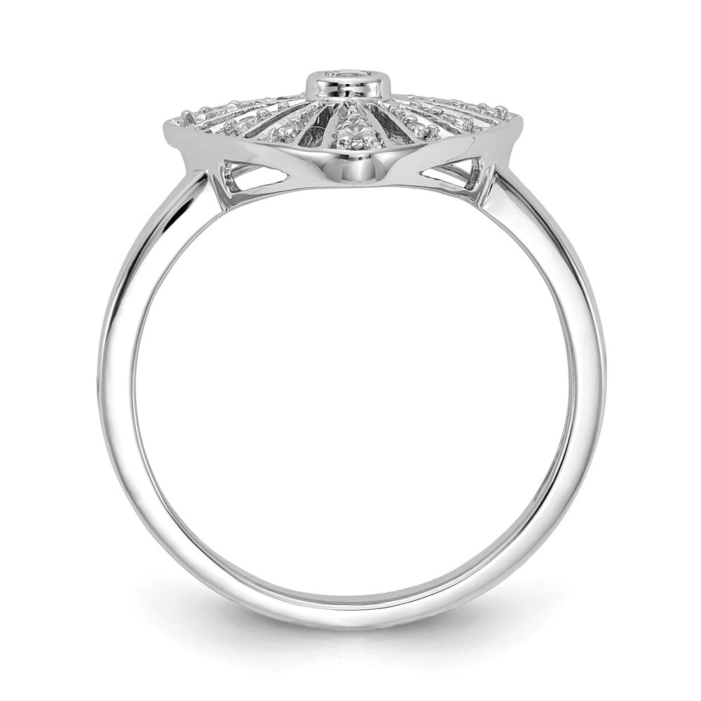 14K Weißgold Vintage-Ring mit natürlichen Diamanten