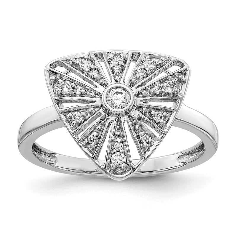14K Weißgold Vintage-Ring mit natürlichen Diamanten
