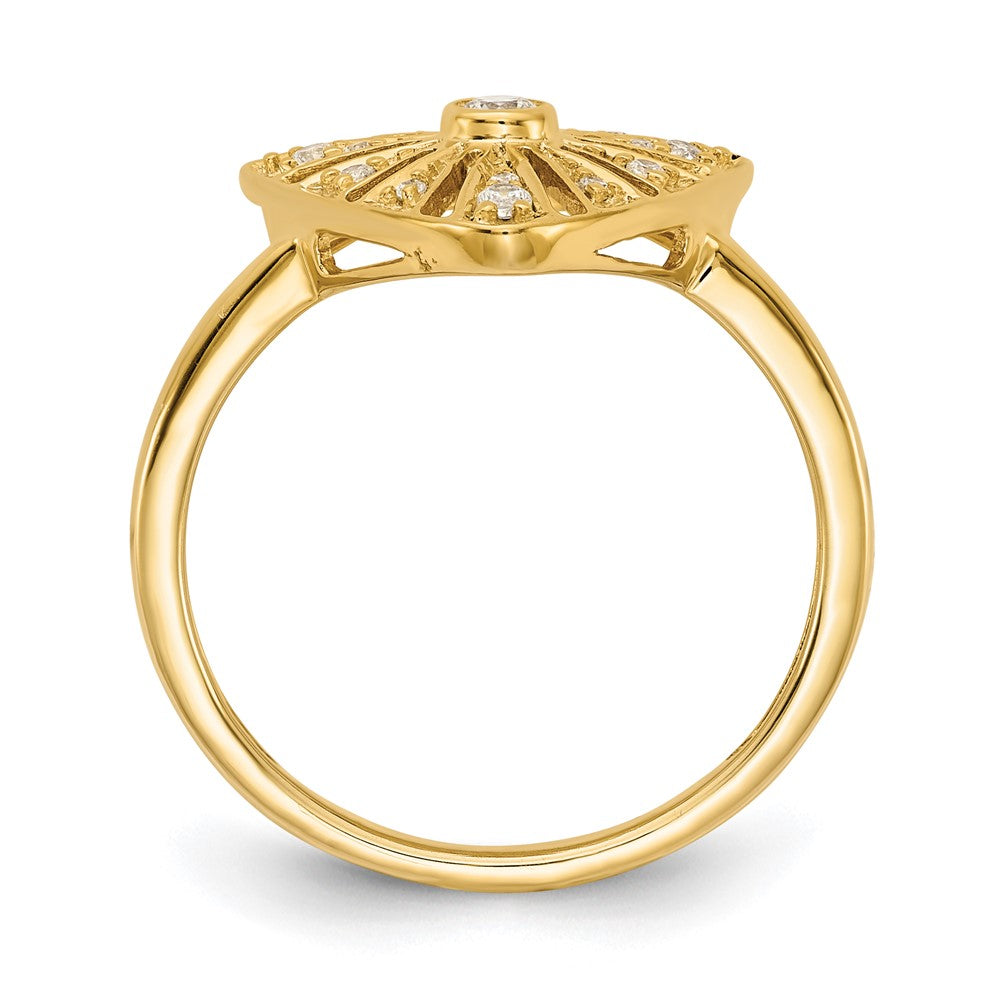 14K Gelbgold Vintage-Ring mit natürlichen Diamanten
