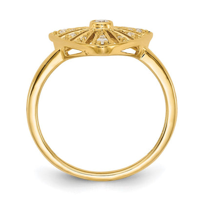 14K Gelbgold Vintage-Ring mit natürlichen Diamanten