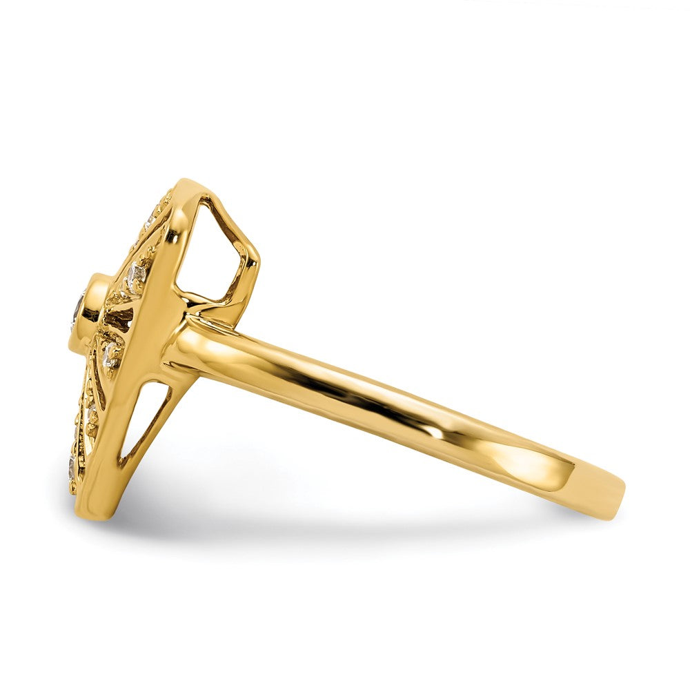 14K Gelbgold Vintage-Ring mit natürlichen Diamanten