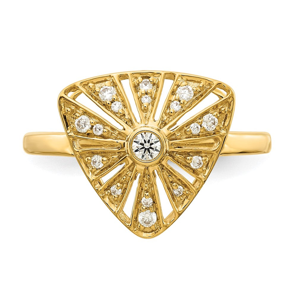 14K Gelbgold Vintage-Ring mit natürlichen Diamanten