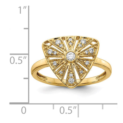 14K Gelbgold Vintage-Ring mit natürlichen Diamanten