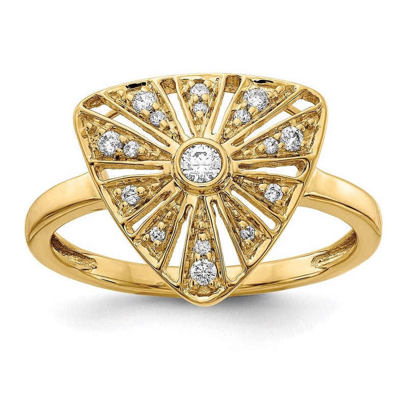 14K Gelbgold Vintage-Ring mit natürlichen Diamanten