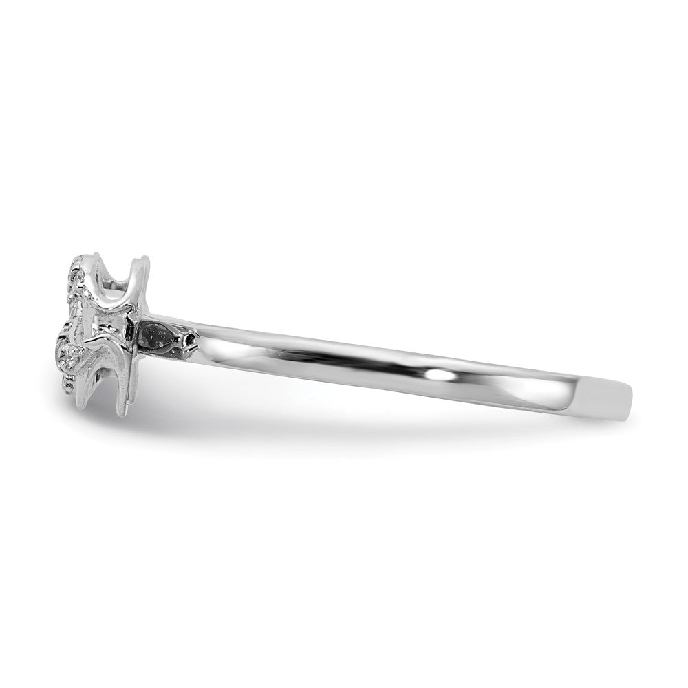 14K Weißgoldring mit natürlichen Diamanten in Schleifenform