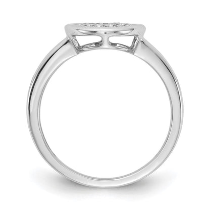 14K Weißgold Ring mit natürlichem Diamant, ausgefallenes ovales Design