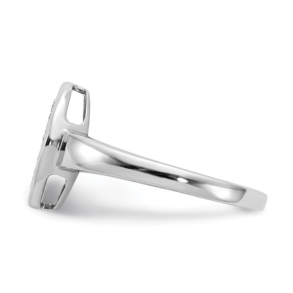 14K Weißgold Ring mit natürlichem Diamant, ausgefallenes ovales Design