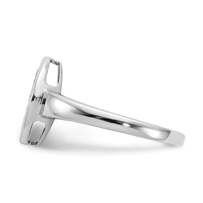 14K Weißgold Ring mit natürlichem Diamant, ausgefallenes ovales Design
