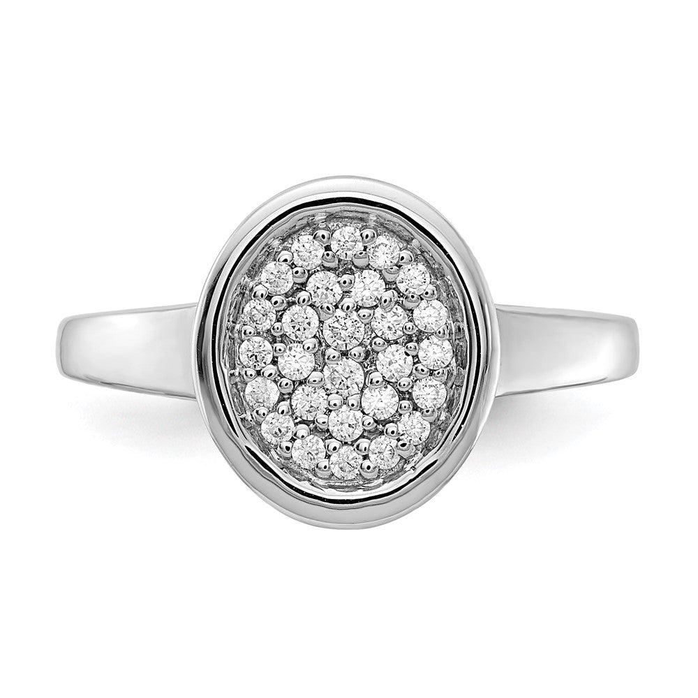 14K Weißgold Ring mit natürlichem Diamant, ausgefallenes ovales Design