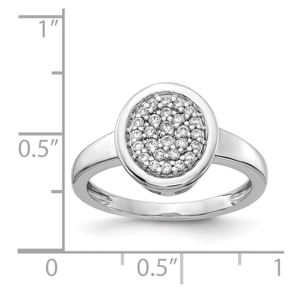 14K Weißgold Ring mit natürlichem Diamant, ausgefallenes ovales Design