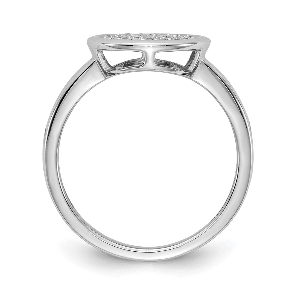 14K Weißgold Ring mit echten Diamanten in Kreisform (Fancy)