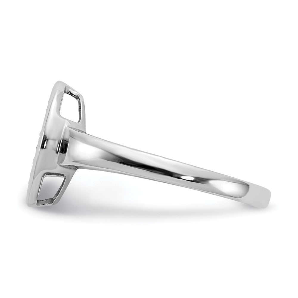 14K Weißgold Ring mit echten Diamanten in Kreisform (Fancy)