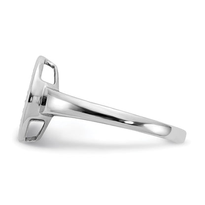 14K Weißgold Ring mit echten Diamanten in Kreisform (Fancy)