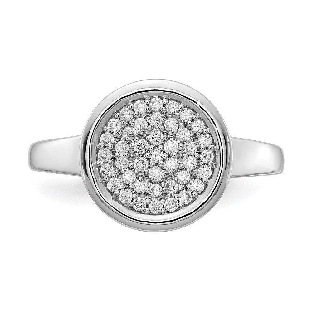 14K Weißgold Ring mit echten Diamanten in Kreisform (Fancy)