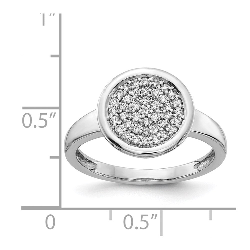 14K Weißgold Ring mit echten Diamanten in Kreisform (Fancy)
