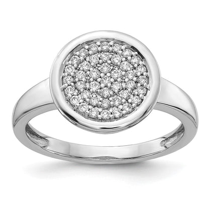 14K Weißgold Ring mit echten Diamanten in Kreisform (Fancy)