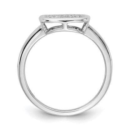 14K Weißgold Ring mit echten Diamanten in ausgefallener quadratischer Form