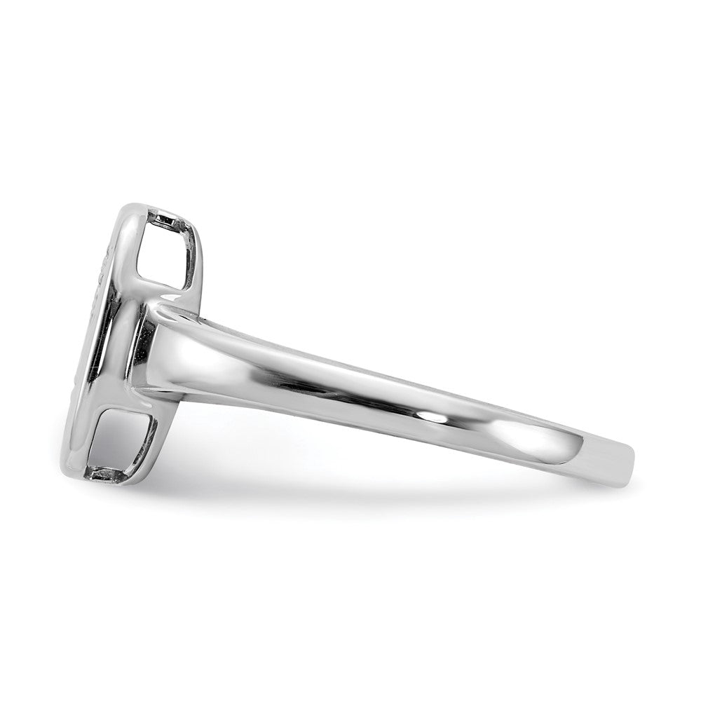 14K Weißgold Ring mit echten Diamanten in ausgefallener quadratischer Form
