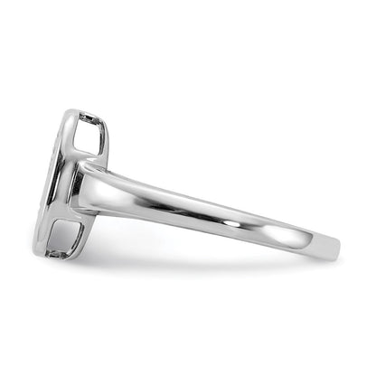 14K Weißgold Ring mit echten Diamanten in ausgefallener quadratischer Form