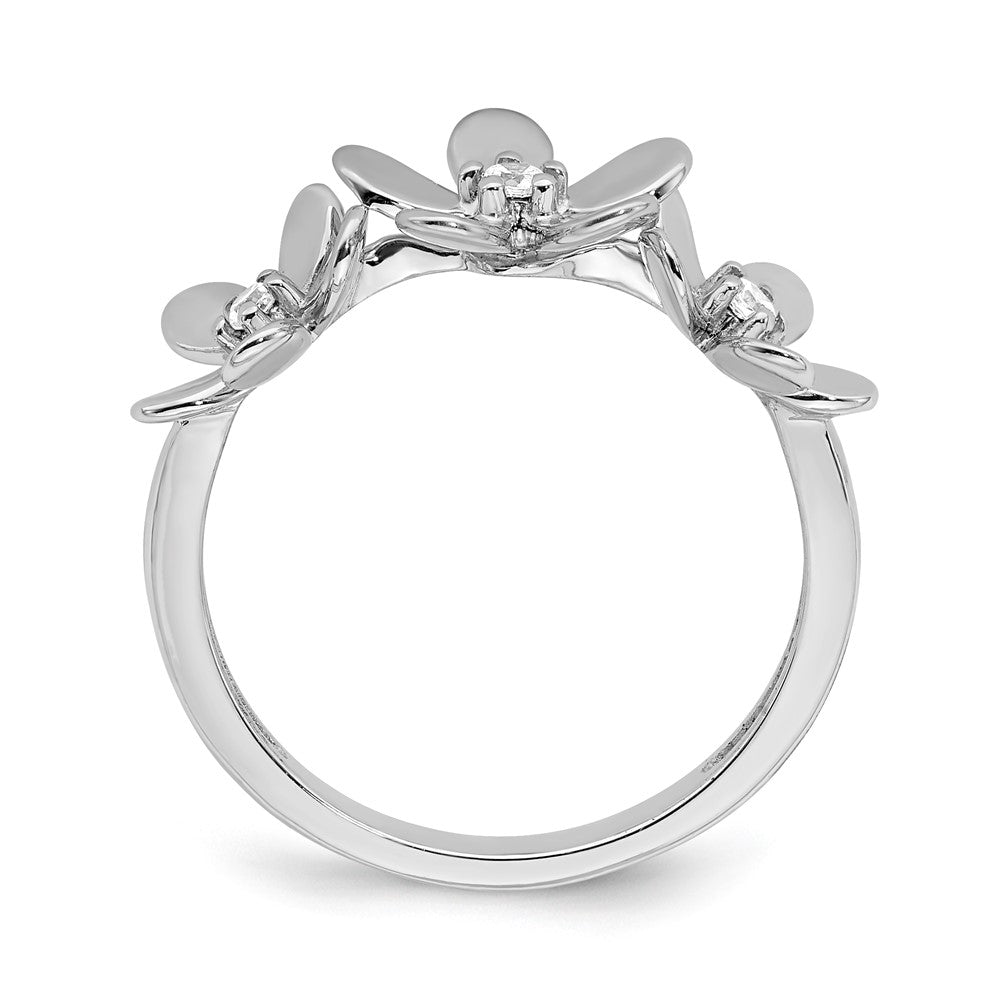 14K Weißgold Ring mit natürlichem Diamant