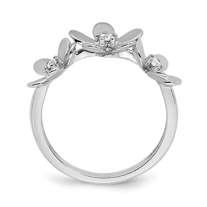 14K Weißgold Ring mit natürlichem Diamant
