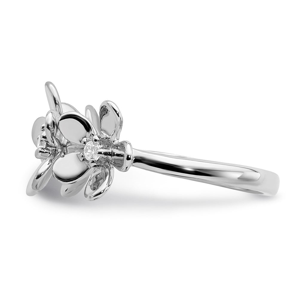 14K Weißgold Ring mit natürlichem Diamant