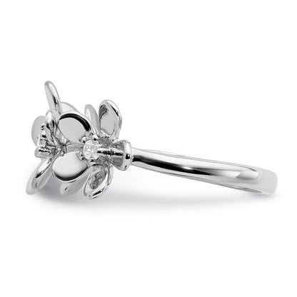 14K Weißgold Ring mit natürlichem Diamant