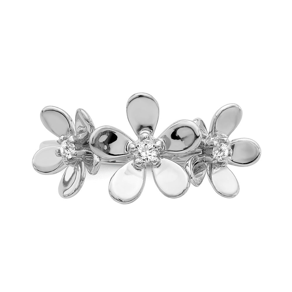 14K Weißgold Ring mit natürlichem Diamant