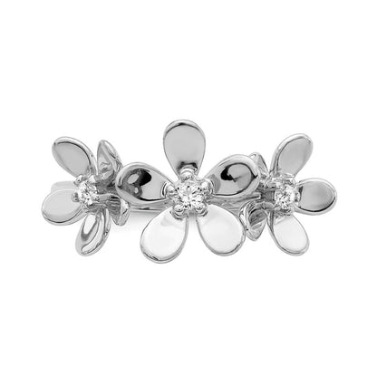 14K Weißgold Ring mit natürlichem Diamant