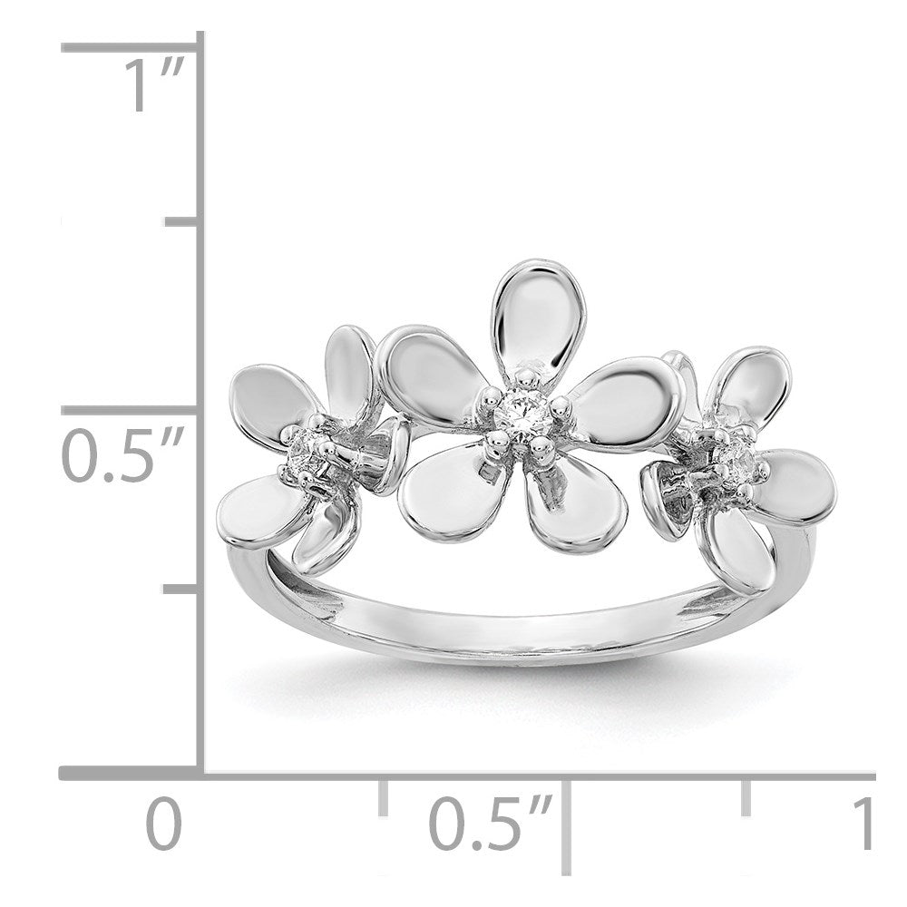 14K Weißgold Ring mit natürlichem Diamant