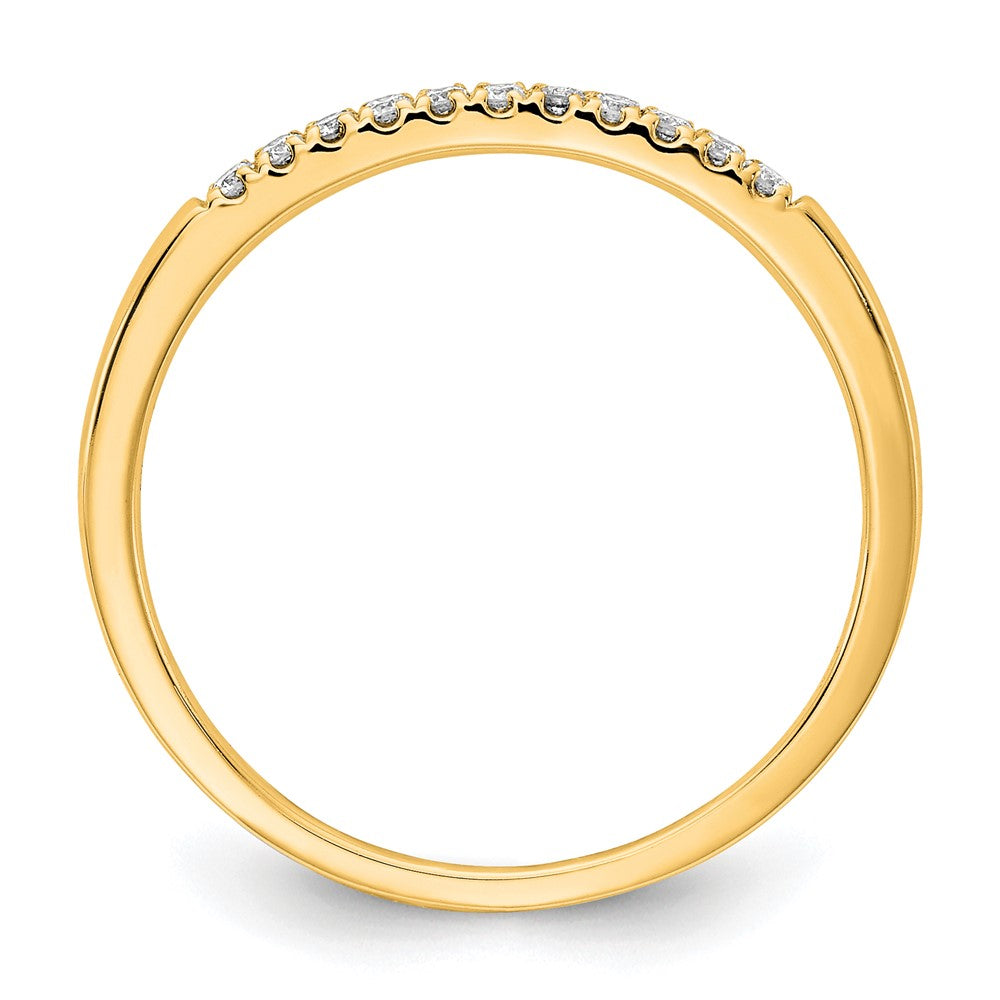 14K Gelbgold Ehering mit 0,10 ct. im Labor gezüchteten Diamanten, VS/SI+ G+, komplett