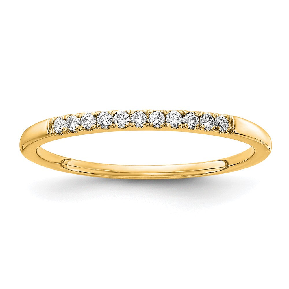 14K Gelbgold Ehering mit 0,10 ct. im Labor gezüchteten Diamanten, VS/SI+ G+, komplett