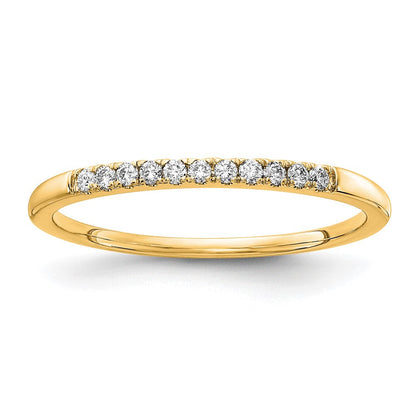 14K Gelbgold Ehering mit 0,10 ct. im Labor gezüchteten Diamanten, VS/SI+ G+, komplett