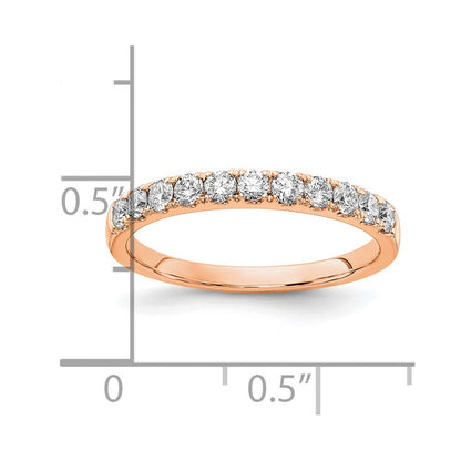 14K Roségold Ehering mit 0,5 ct. im Labor gezüchteten Diamanten VS/SI+ G+, komplett