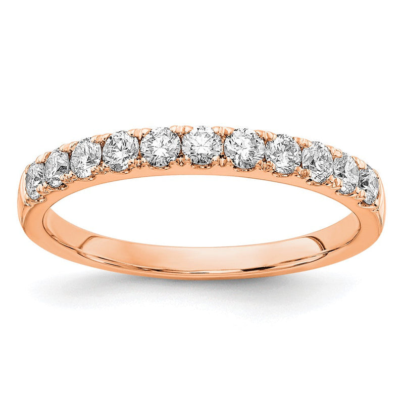 14K Roségold Ehering mit 0,5 ct. Labor gezüchteten Diamanten VS/SI+ G+