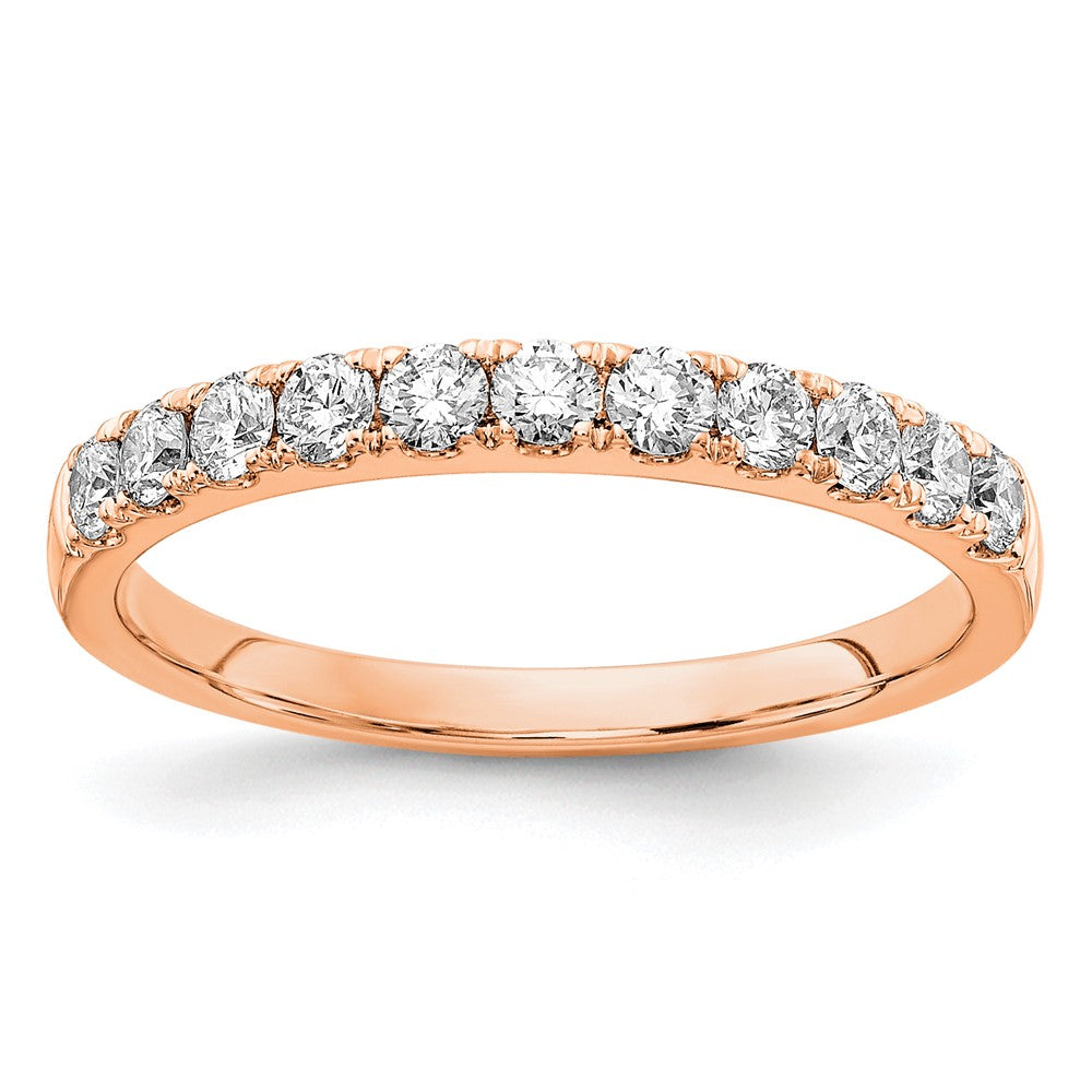 14K Roségold Eherings-Ring mit 0,5 ct. im Labor gezüchteten Diamanten, VS/SI+ G+