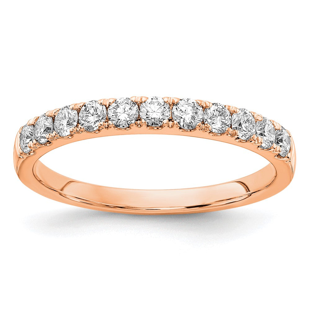 14K Roségold Ehering mit 0,5 ct. im Labor gezüchteten Diamanten VS/SI+ G+, komplett