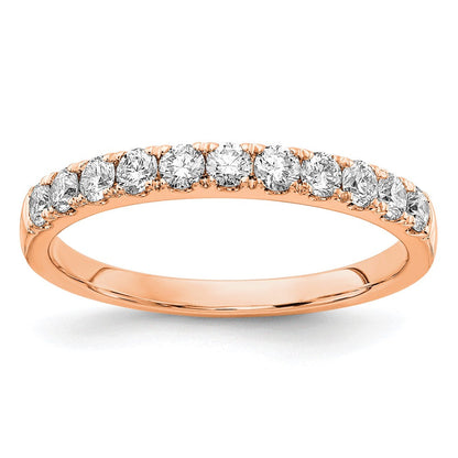14K Roségold Ehering mit 0,5 ct. im Labor gezüchteten Diamanten VS/SI+ G+, komplett