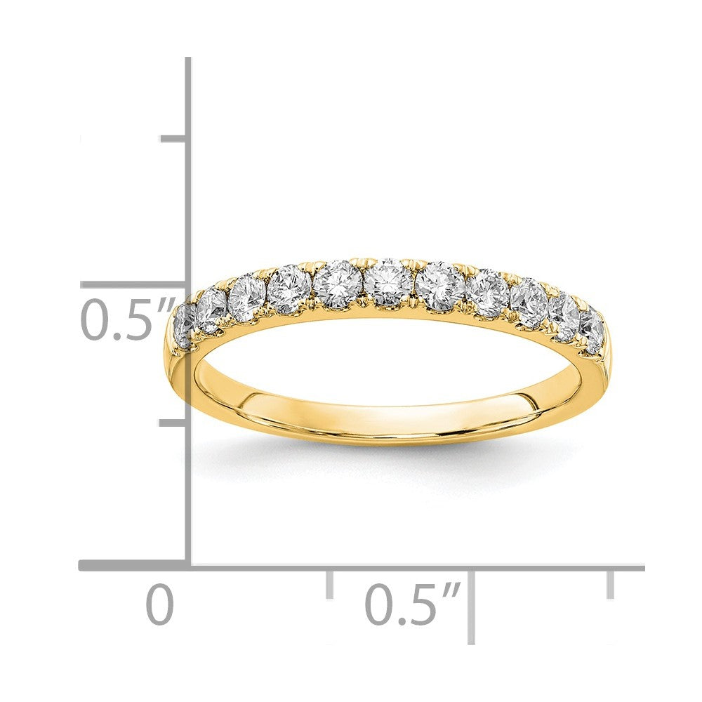 14K Gelbgold Ehering mit 0,5 ct. im Labor gezüchteten Diamanten VS/SI+ G+
