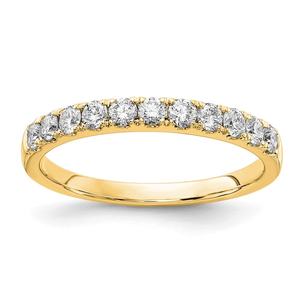 14K Gelbgold Ehering mit 0,5 ct. im Labor gezüchteten Diamanten VS/SI+ G+