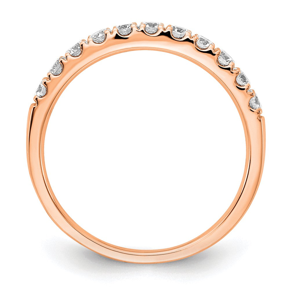 14K Roségold Ehering mit 0,5 ct. im Labor gezüchteten Diamanten, VS/SI+ G+, komplett