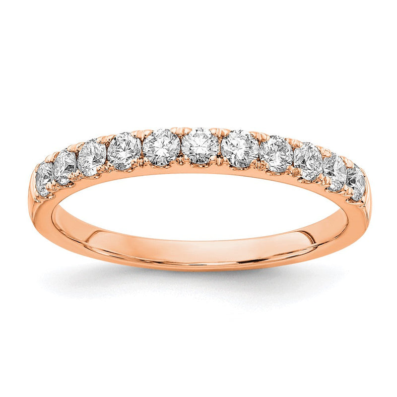 14K Roségold Ehering mit 0,5 ct. im Labor gezüchteten Diamanten, VS/SI+ G+, komplett