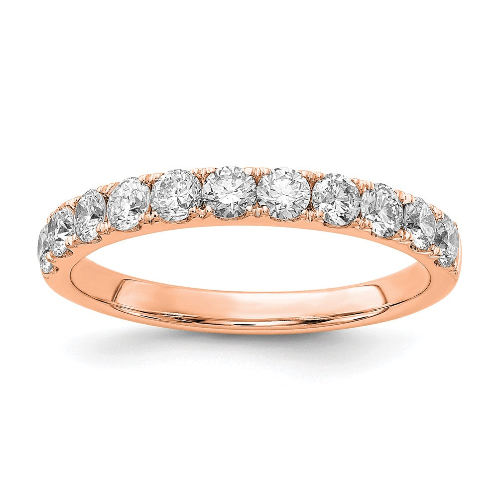 14K Roségold Ehering mit 0,75 ct. Labor gezüchteten Diamanten VS/SI+ G+