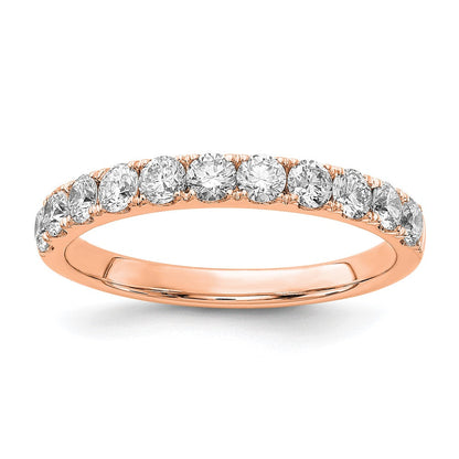 14K Roségold Ehering mit 0,75 ct. Labor gezüchteten Diamanten VS/SI+ G+