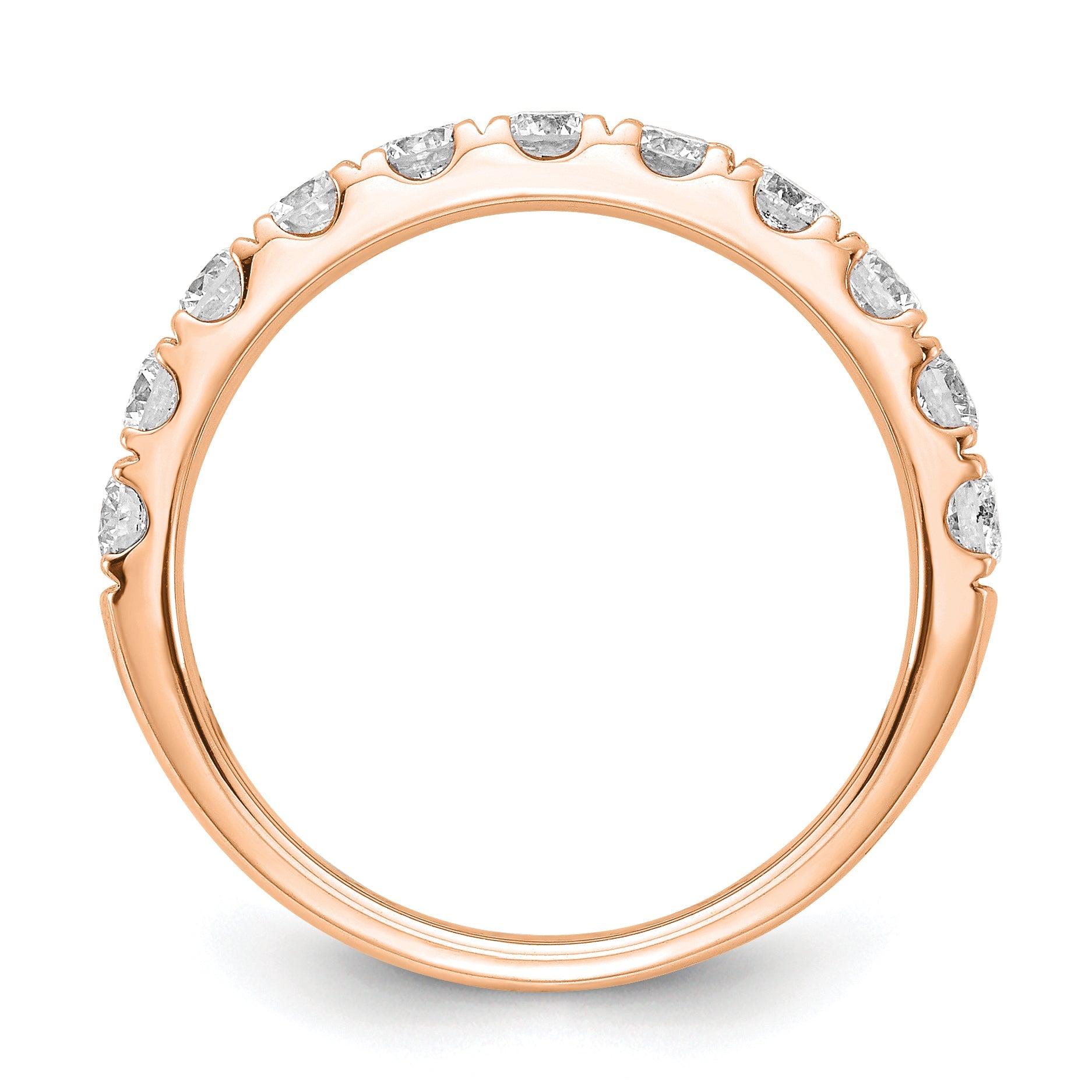 14K Roségold Ehering mit 1 ct. im Labor gezüchteten Diamanten VS/SI+ G+